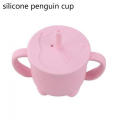 Baby Training Trinken Stroh Silikonbecher Pinguin Tasse